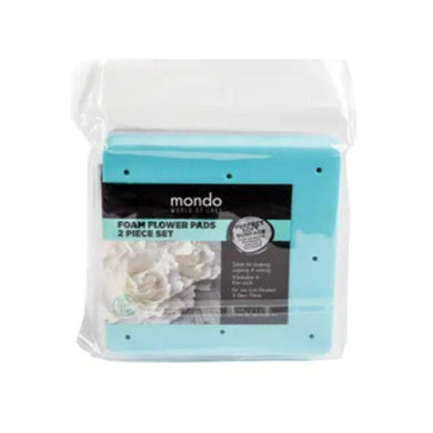Mondo 2 Pack White / Blue Square Flower Foam Mat - 15cm - The Base Warehouse