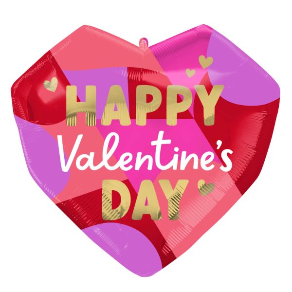 SuperShape Happy Valentines Day Blocking Brights Foil Balloon - 53cm x 53cm