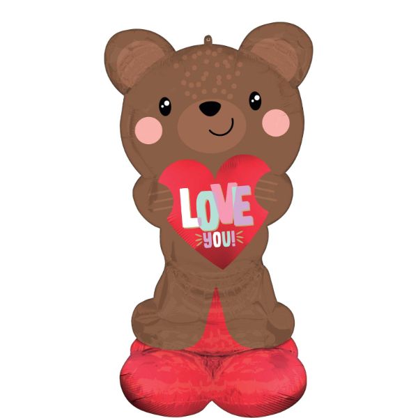 Airloonz Satin Brown Love You Bear Foil lBalloon - 68cm x 124cm