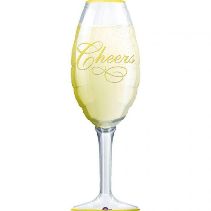 Champagne Glass Foil Balloon - 35cm x 97cm - The Base Warehouse