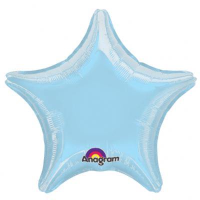 Metallic Pearl Pastel Blue Star Foil Balloon - 45cm