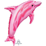 Load image into Gallery viewer, Pink Dolphin Foil Balloon - 84cm x 56cm - The Base Warehouse
