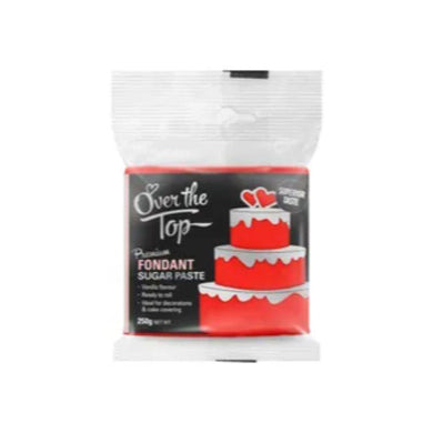 Over the Top Super Red Premium Fondant - 250g - The Base Warehouse