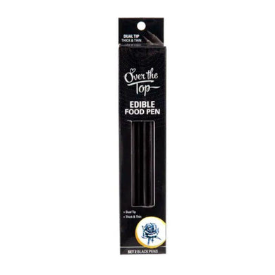 Over the Top 2 Pack Dual Tip Black Gourmet Food Pens - The Base Warehouse
