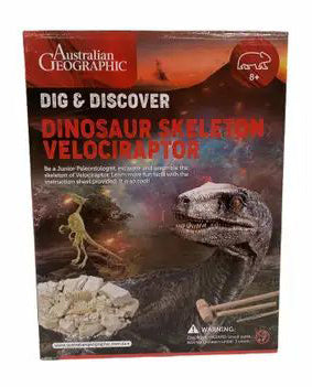 Australian Geographic Dig & Discover Dinosaur Skeleton Kit - Velociraptor