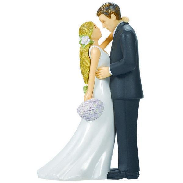 Bride & Groom with Bouquet Cake Topper - The Base Warehouse