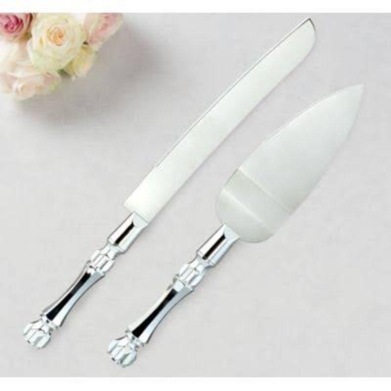 Silver Server Set - Knife - 32cm & Server - 26cm - The Base Warehouse