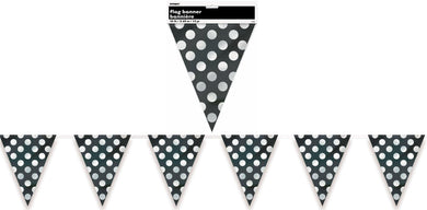 Midnight Black Dots Flag Banner - 3.6m - The Base Warehouse