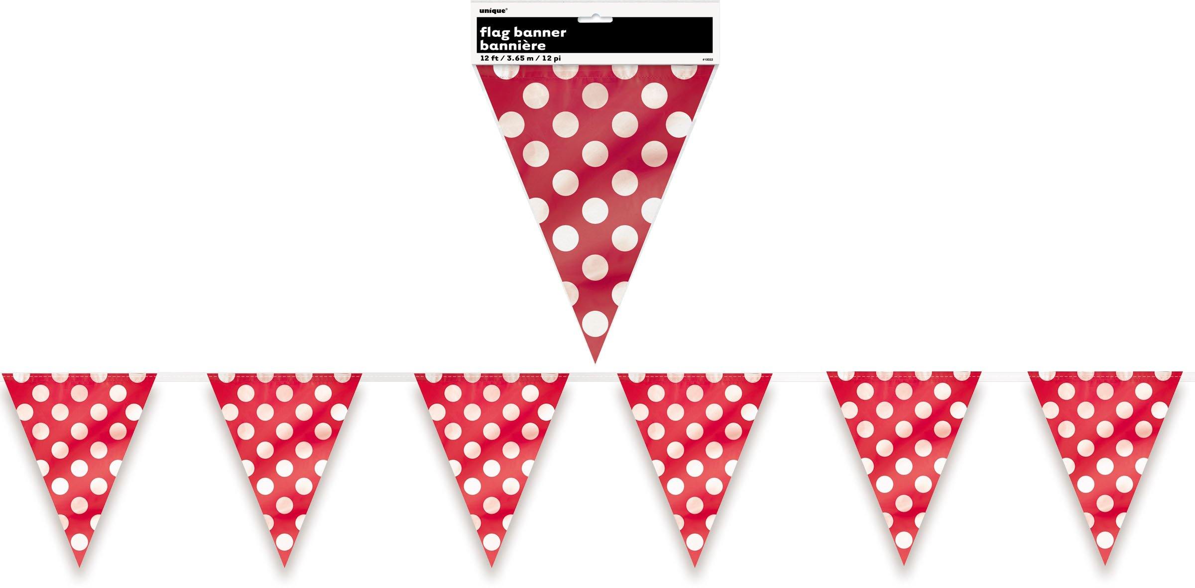 Ruby Red Dots Flag Banner - 3.6m