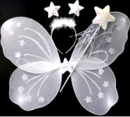 3 Piece White Butterfly Wing Set