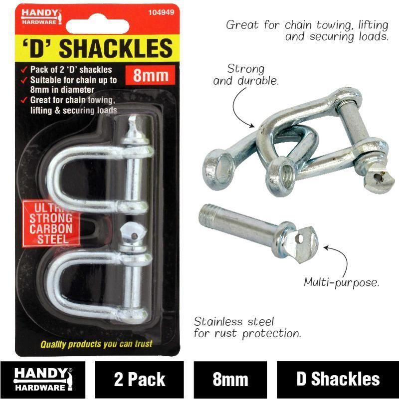 2 Pack D Shackles - 8mm