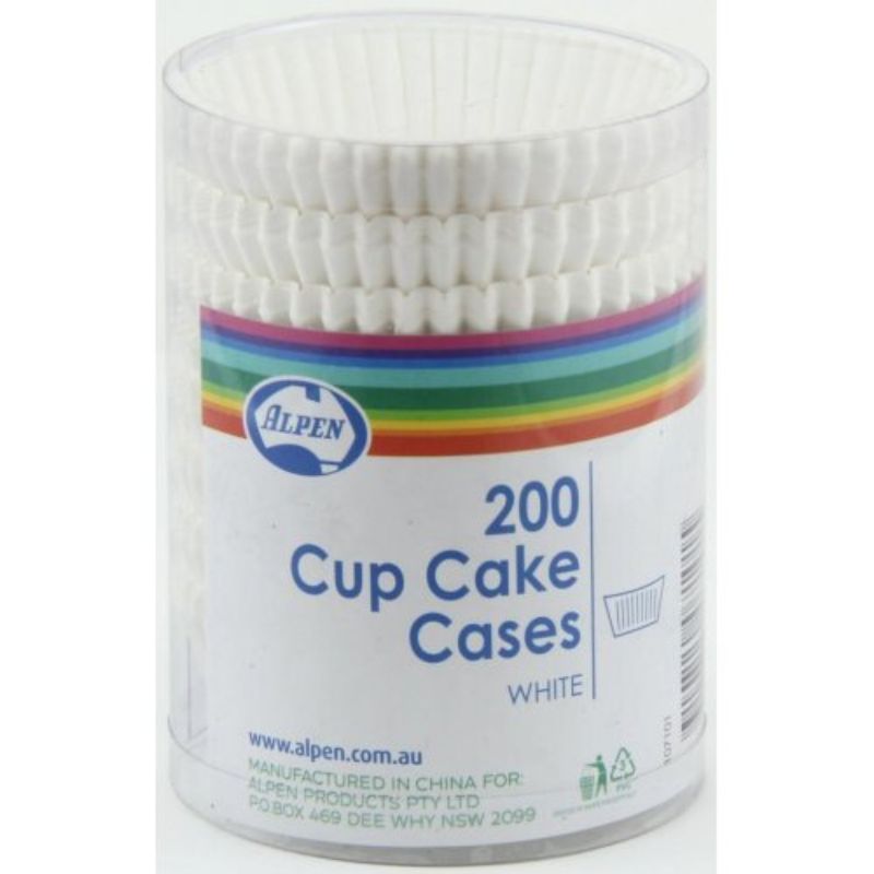 200 Pack White Cupcake Cases - 3.8cm x 2cm
