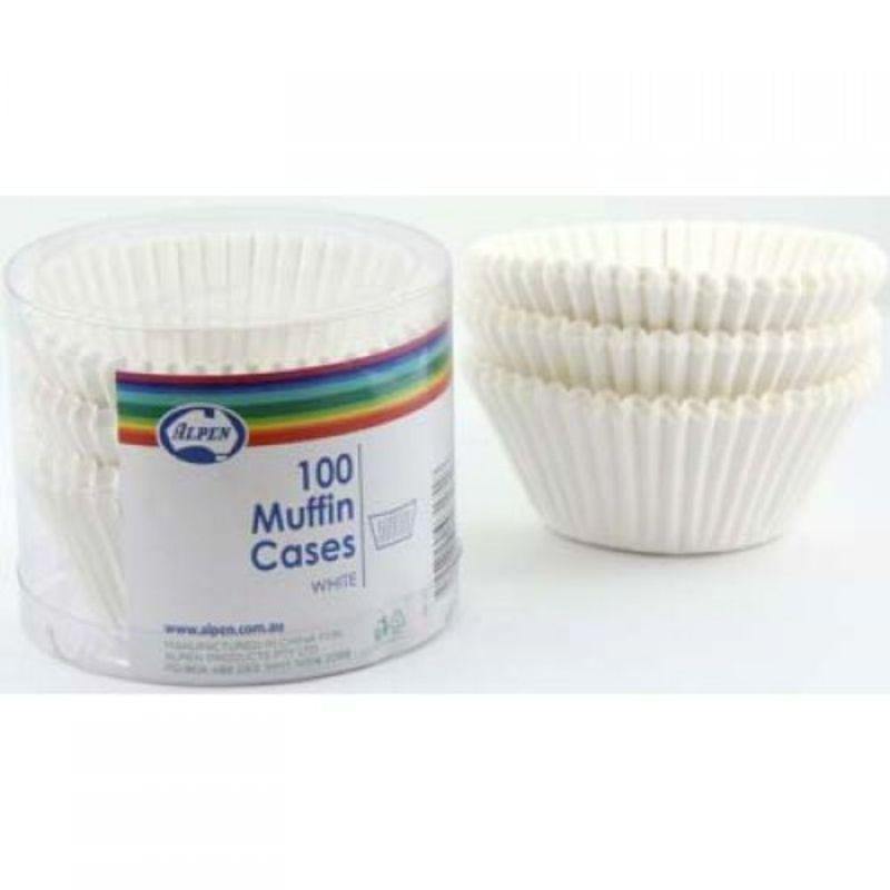 100 Pack White Muffin Cups - 5.5cm x 3cm - The Base Warehouse