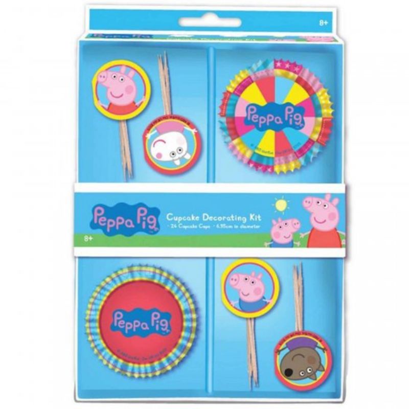 Peppa Pig Cupcake Decorations Kit - 24 Cupcake Cases and Picks