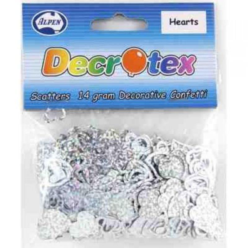Silver Holographic Hearts Scatter - 14g - The Base Warehouse