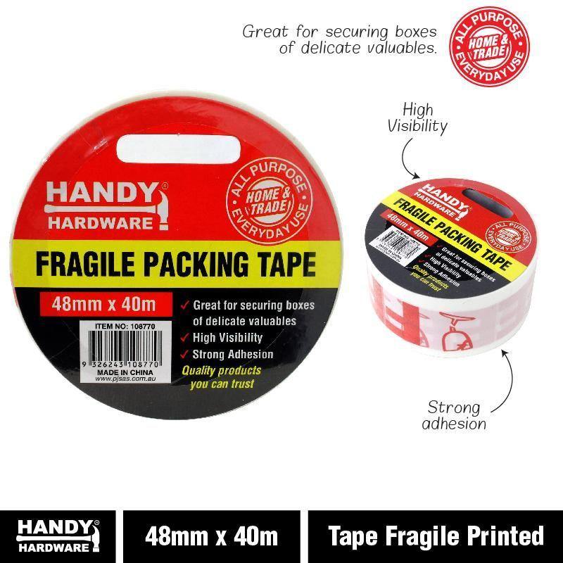 Fragile Printed Tape - 48mm x 40m - The Base Warehouse