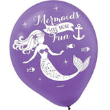 Load image into Gallery viewer, 6 Pack Mermaid Wishes Latex Balloons - The Base Warehouse
