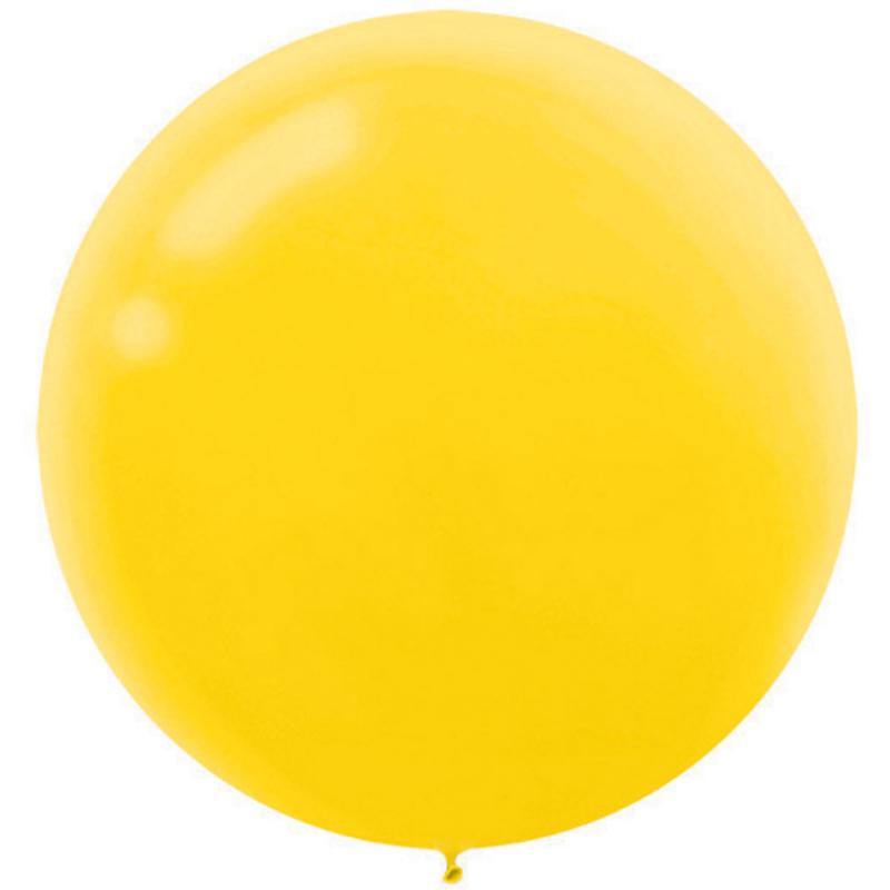 4 Pack Sunshine Yellow Round Latex Balloons - The Base Warehouse