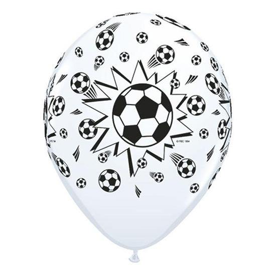 White Soccer Ball Latex Balloon - 28cm