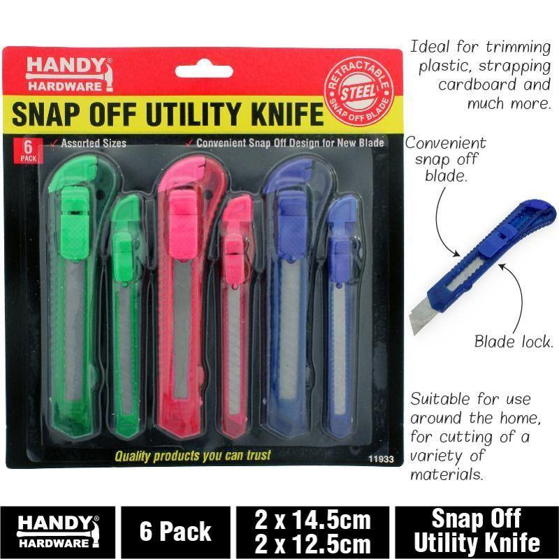 6 Pack Snap Off Utillity Knife Set