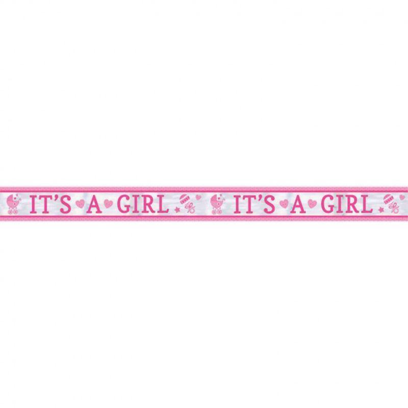 Baby Shower Its a Girl Banner - 7.6m - The Base Warehouse