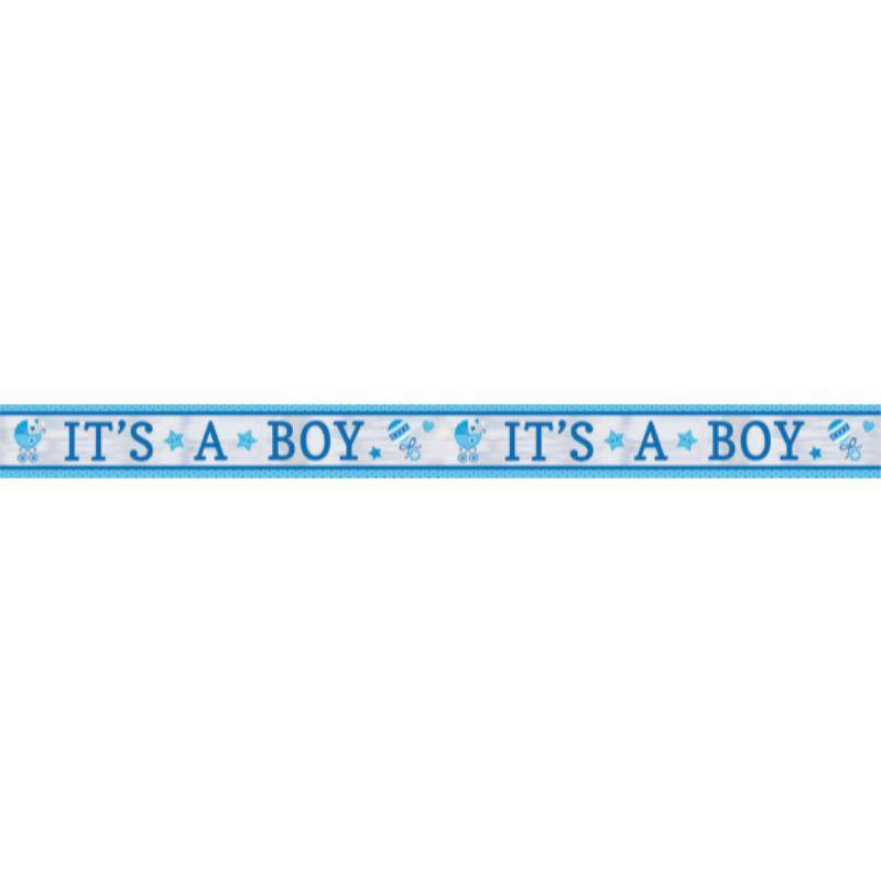 Baby Shower Blue Baby Boy Banner - 7.6m - The Base Warehouse