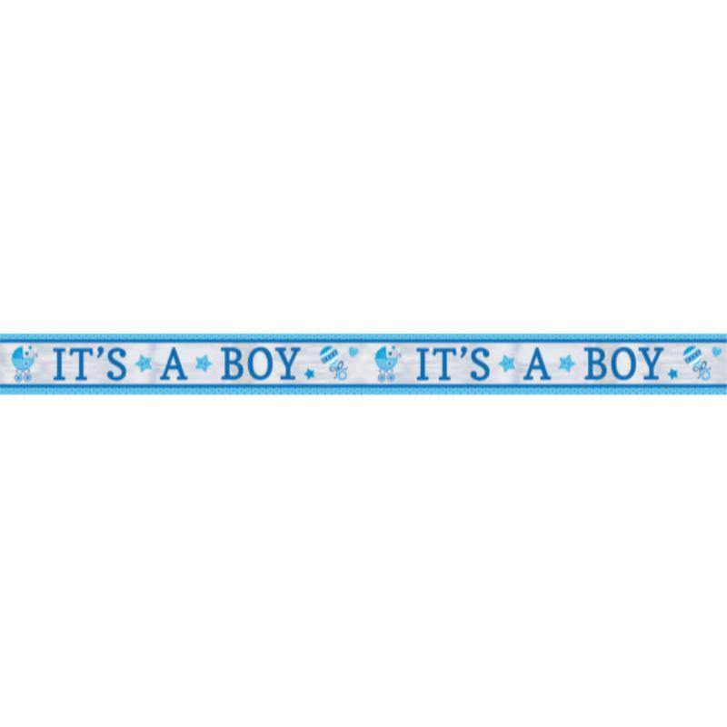 Baby Shower Blue Baby Boy Banner - 7.6m - The Base Warehouse