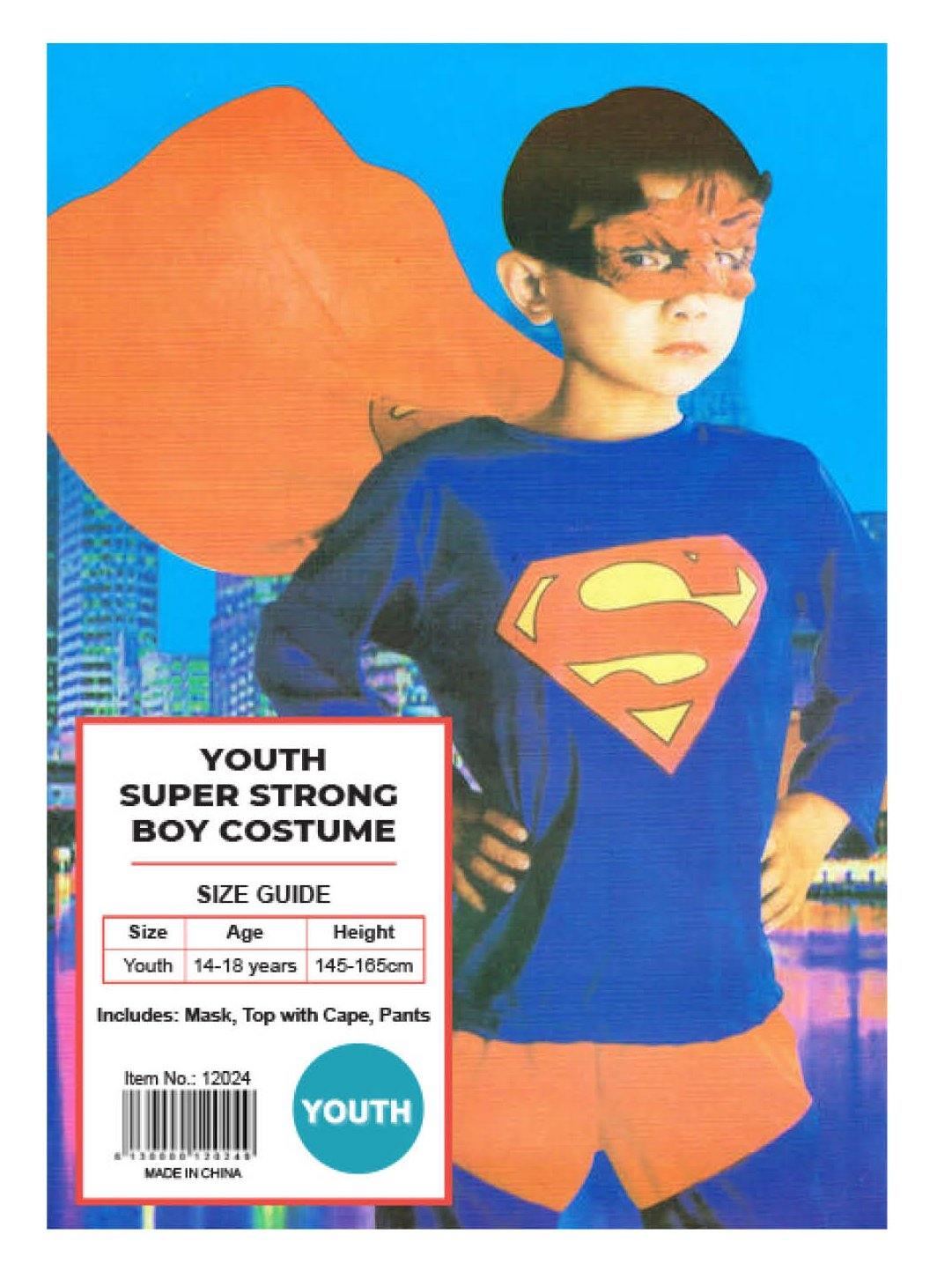 Youth Super Strong Hero Costume - (14-18 Years) - The Base Warehouse