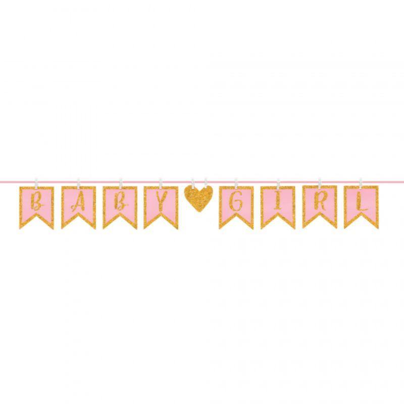 Baby Shower Girl Clothespin Letter Banner - 16cm x 3.65m - The Base Warehouse
