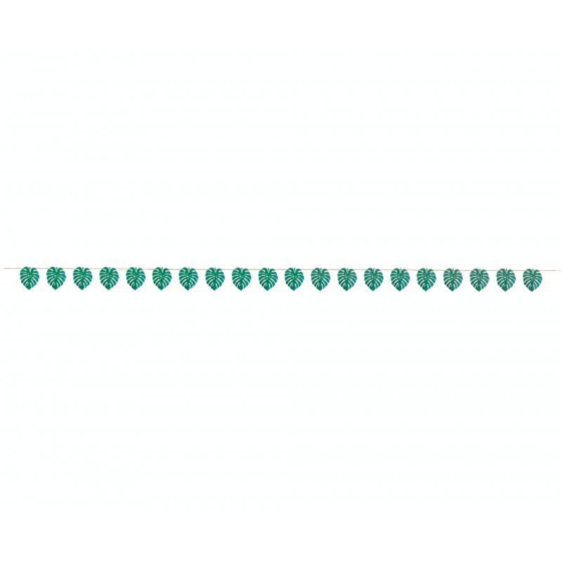 Tropical Jungle Palm Leaf Ribbon Banner - 20cm x 5.48m - The Base Warehouse