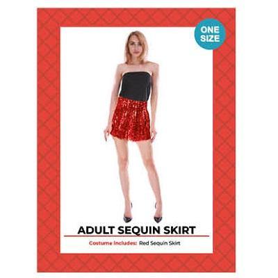 Womens Red Sequin Bandeau Skirt - The Base Warehouse