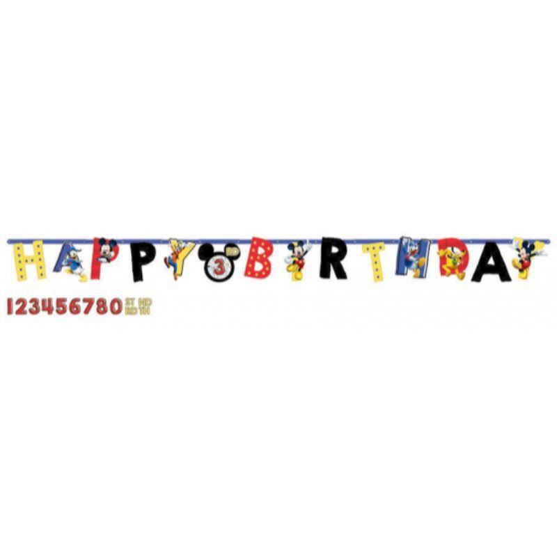 Mickey on the Go Jumbo Add an Age Letter Banner - 3.2m x 25cm - The Base Warehouse