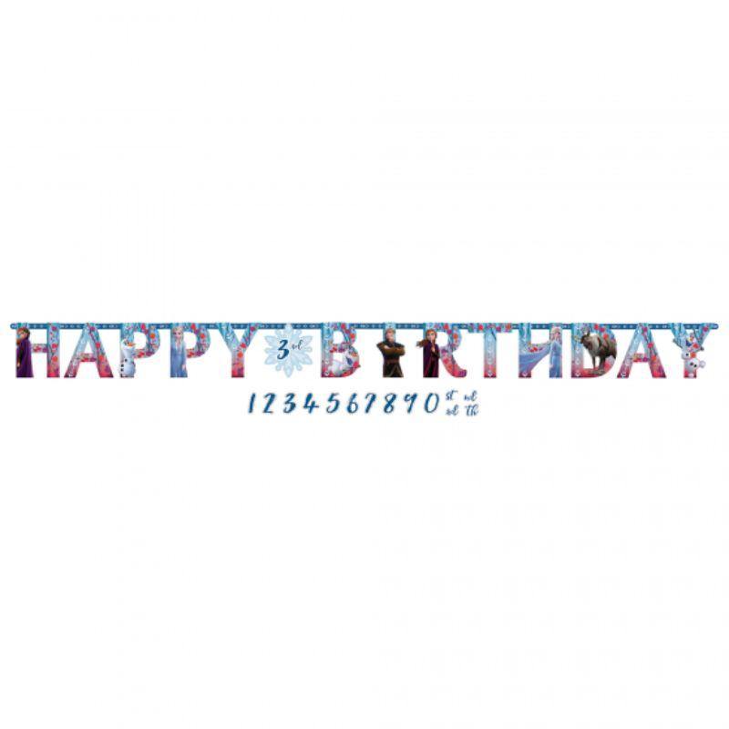Frozen 2 Jumbo Add an Age Letter Happy Birthday Banner - 3.2m - The Base Warehouse