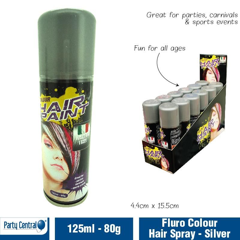 Fluro Silver Colour Hair Spray - 125ml