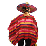 Load image into Gallery viewer, Rainbow Stripe Adult Mexican Poncho

