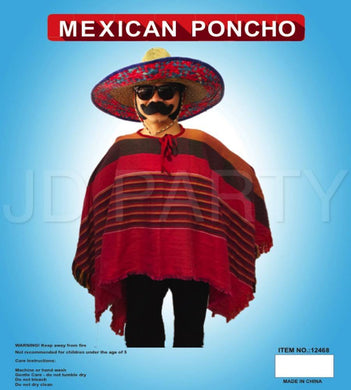 Adult Mexican Poncho (New) - The Base Warehouse