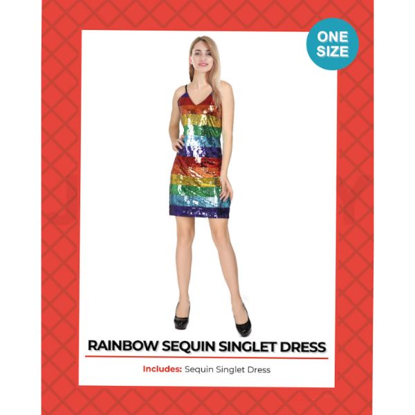 Adult Rainbow Sequin Singlet Dress
