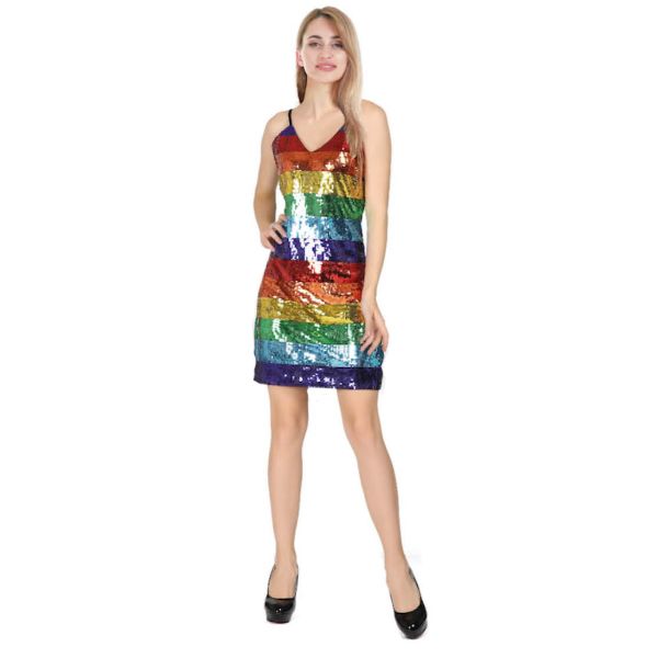 Adult Rainbow Sequin Singlet Dress
