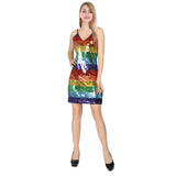 Load image into Gallery viewer, Adult Rainbow Sequin Singlet Dress
