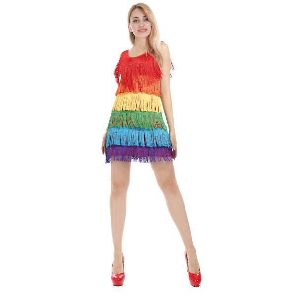 Adult Rainbow Fringed Dress