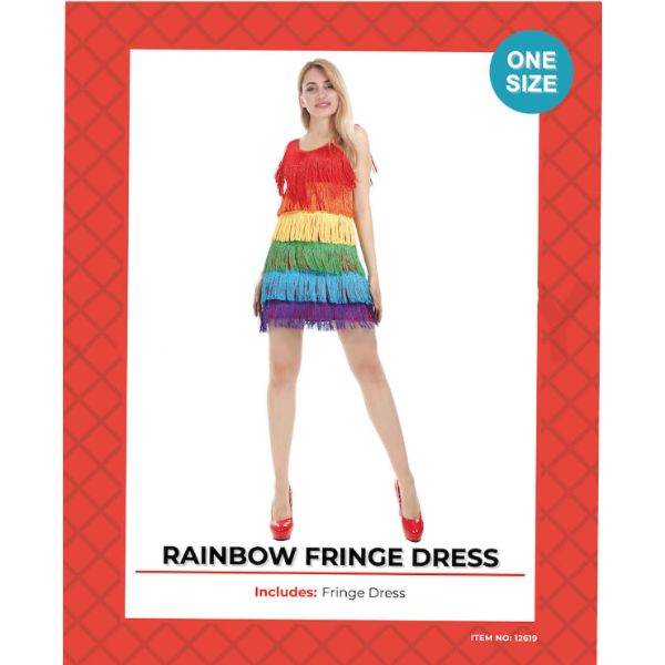 Adult Rainbow Fringed Dress