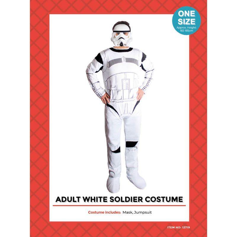 Mens White Soldier Costume - The Base Warehouse