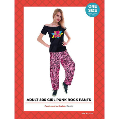 Womens 80s Pink/Black Punk Rock Pants - The Base Warehouse