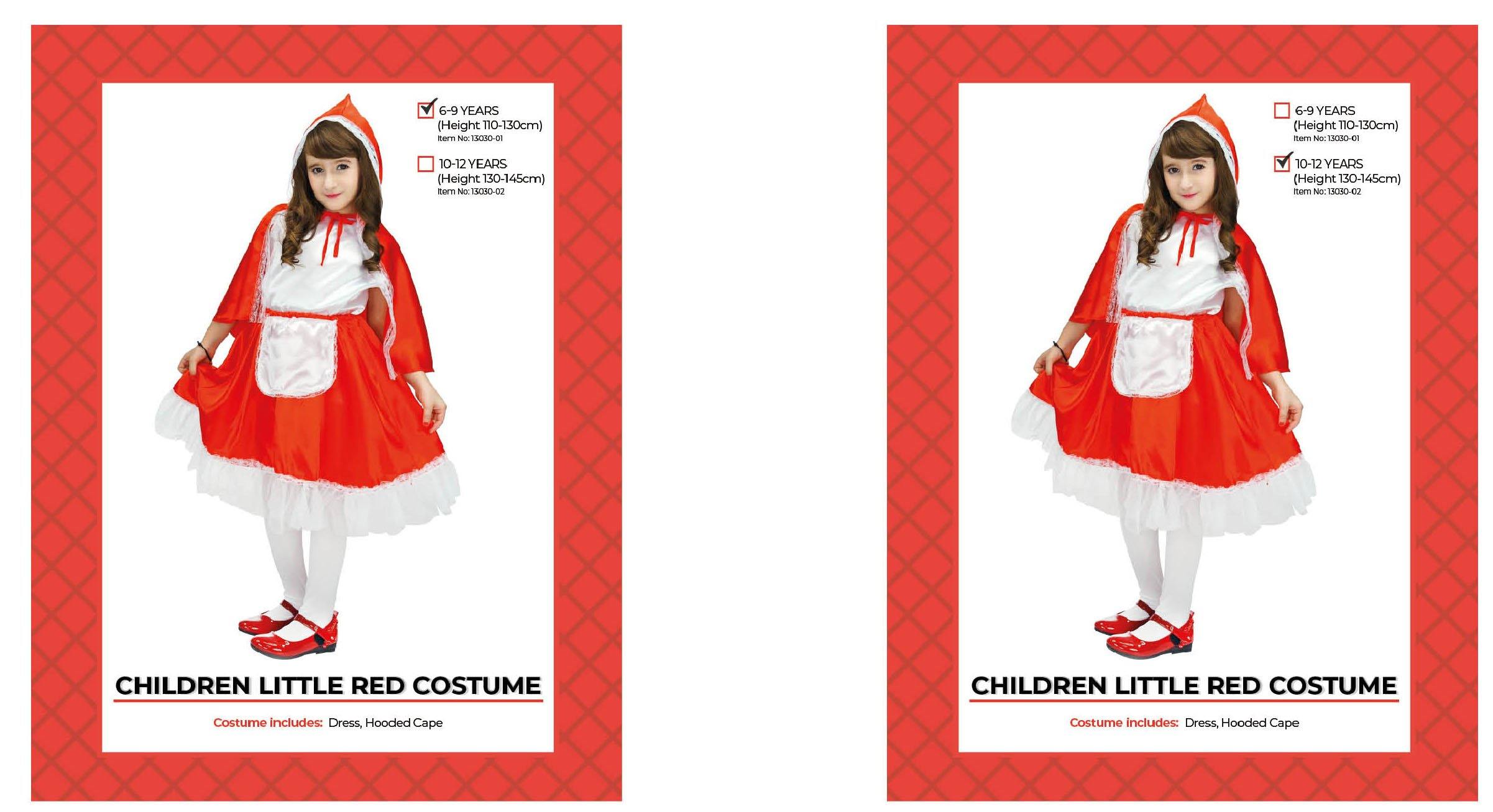 Kids Little Red Riding Hood Costume - M (7-9 Years) - The Base Warehouse