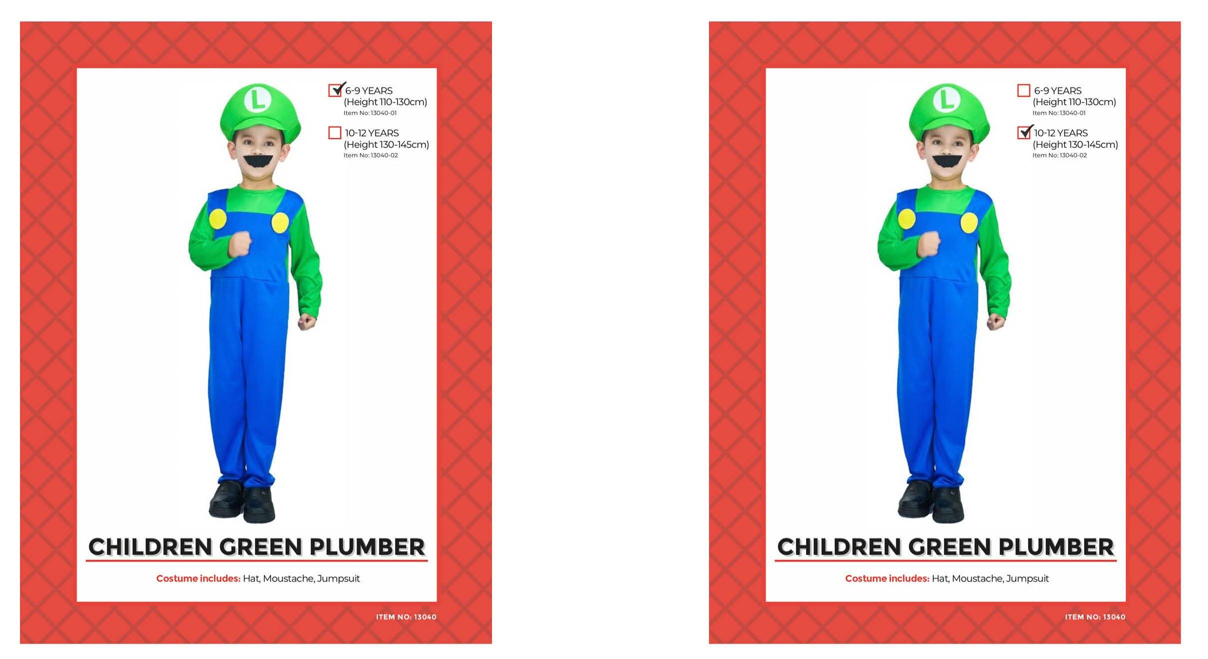 Kids Green Plumber Costume - M (7-9 Years) - The Base Warehouse