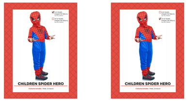Kids Spider Hero Costume - L (10-12 Years) - The Base Warehouse
