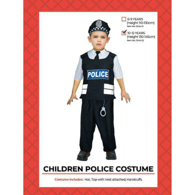 Kids Police Officer Costume - Large - The Base Warehouse