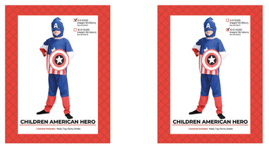 Kids American Hero Costume - M (7-9 Years) - The Base Warehouse