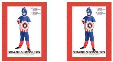 Kids American Hero Costume - M (10-12 Years) - The Base Warehouse