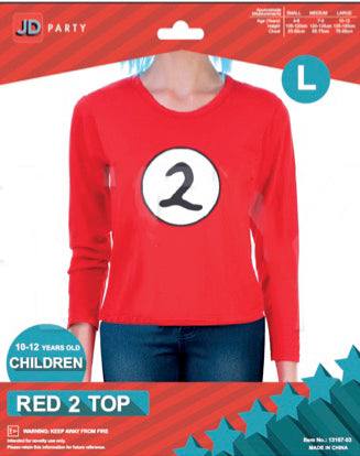 Kids Red 2 Long Sleeve Top - L